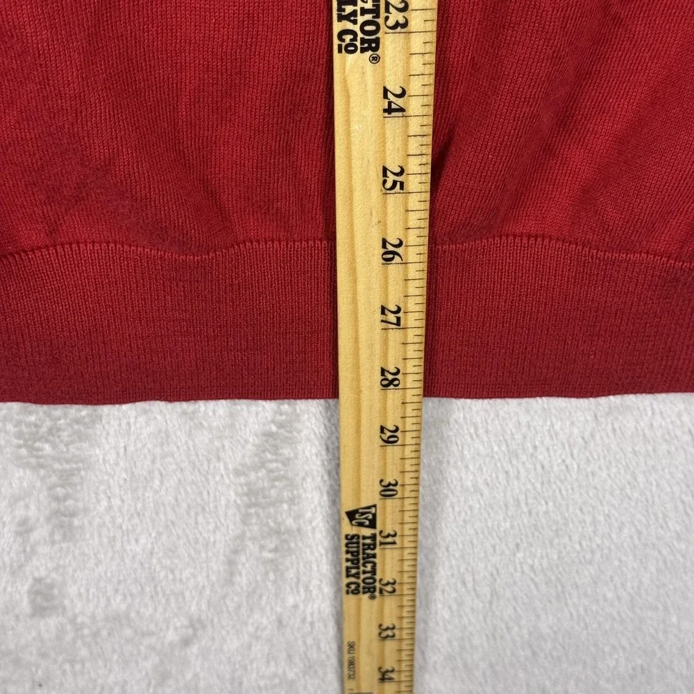 Nautica Sweater Mens 2XL‎ Red V Neck Pullover Luxury Performance Cotton Modal